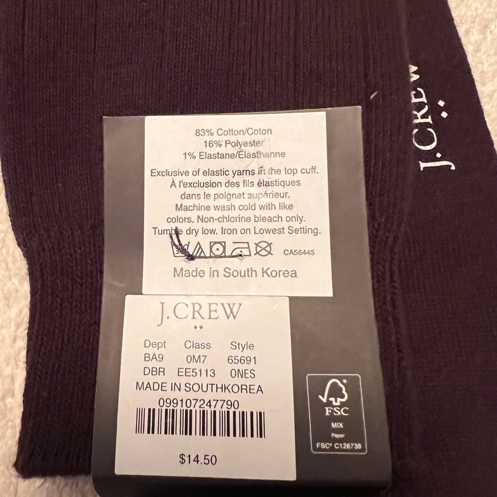 J. Crew Brown Dress Socks Crew Length